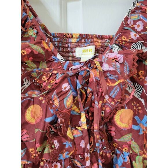 Anthropologie Maeve Ruffled Tie-Front Blouse XS NWT $108 - Picture 4 of 11